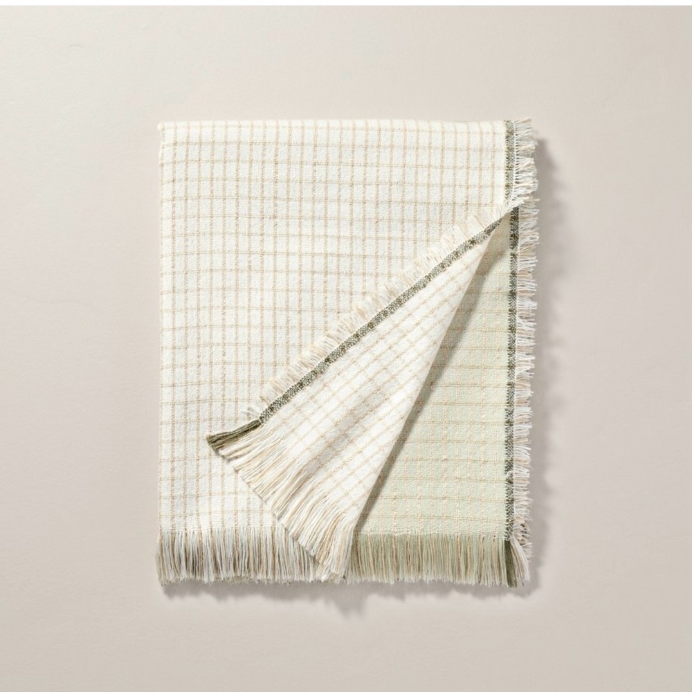 Colorblock Woven Throw Blanket Tan/Green - Hearth & Hand with Magnolia